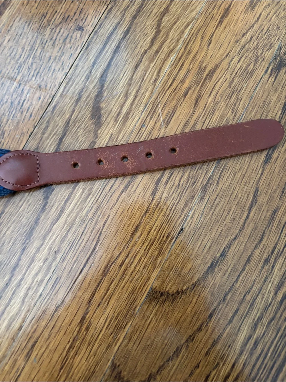 Navy Kids Nautical Flag Belt with Brown Leather Trim — size 28